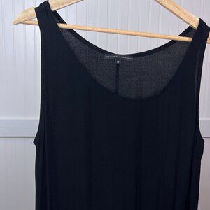Lurdes Bergada Black Asymmetrical Hem Tank Dress Zipper Detail Women's Medium